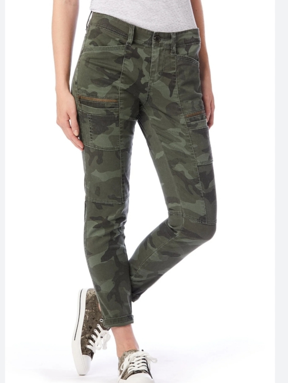 Supplies by Union Bay Women's Claire Skinny Zip Camo Cargo Jeans, Sz 6